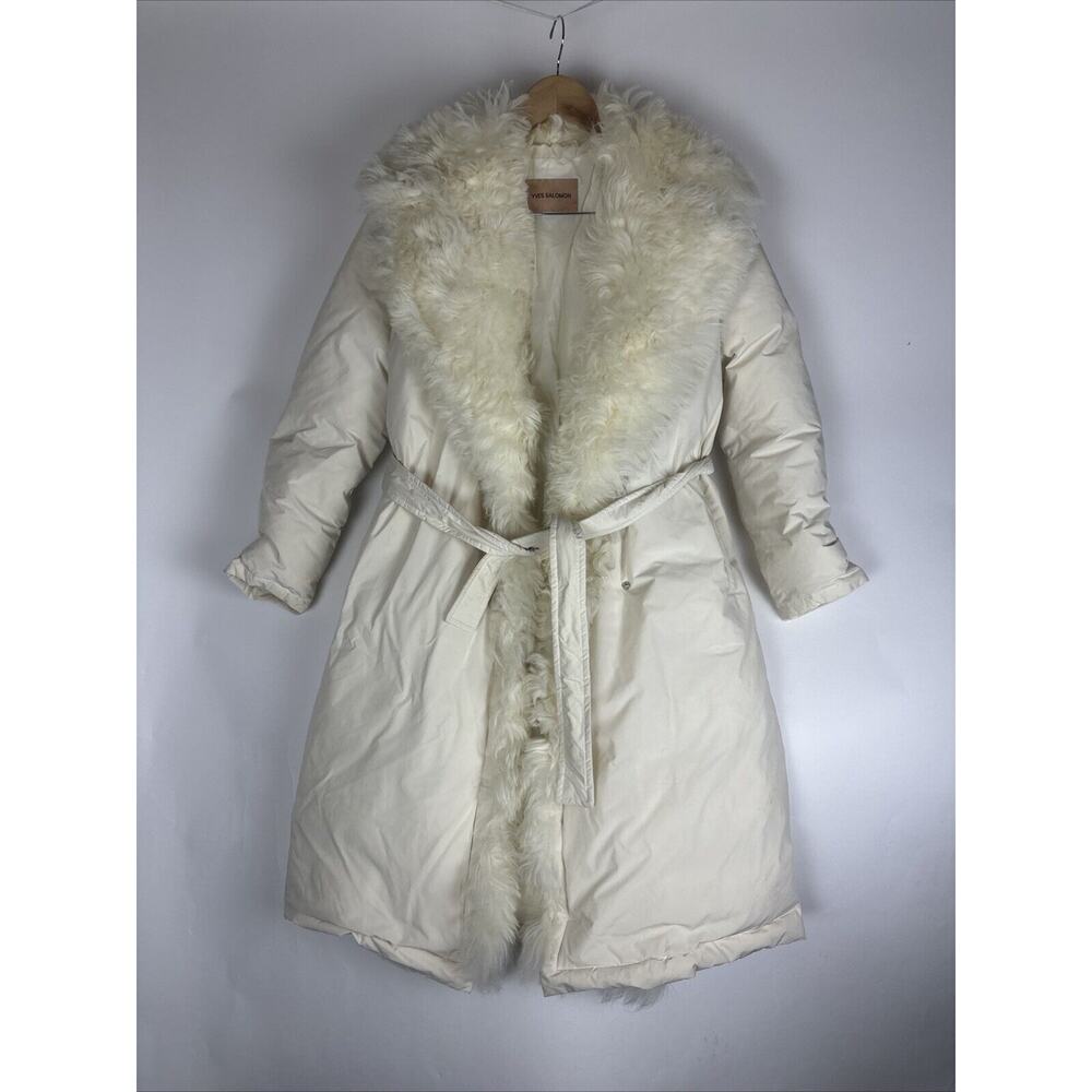 YVES SALOMON Shearling-trimmed puffer coat Women Size 32 France